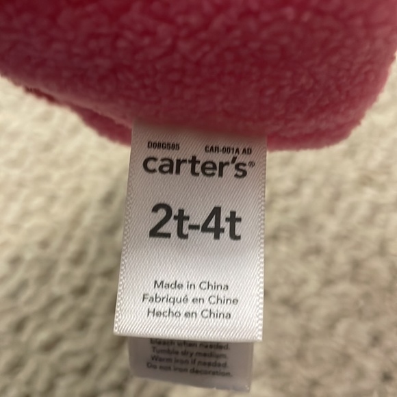 CARTERS UEC Lot of 2 girls winter hats beanies pink white used knit Sherpa - Picture 8 of 9